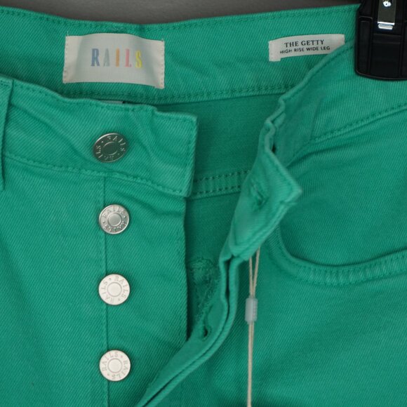 Rails The Getty High Rise Wide Leg Jeans in Emerald Green Size 27 NWT - Picture 15 of 16